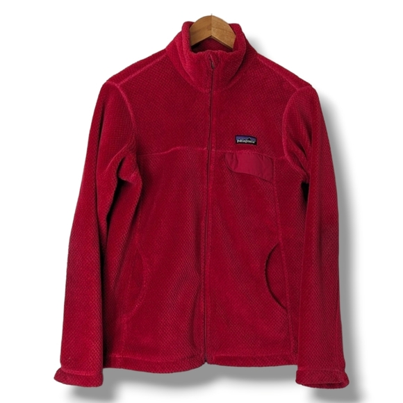 Patagonia Jackets & Blazers - Patagonia Pink Plush Fleece Full Zip Sweater Base Layer Jacket: Women's Medium